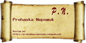 Prohaska Nepomuk névjegykártya
